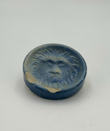 Rare Antique Cobalt Blue Stoneware Lion Head Soap Dish Vintage 19th Century