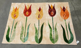 Wax Resist Tulip Oriental Kilim Rug