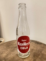 1939 Red Rock Cola 7 oz. Bottle Clay Center, Kansas Red & White ACL, Clear Glass