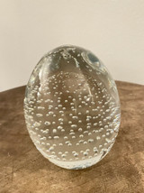 Mint Large Crystal Egg Bubble Paperweight