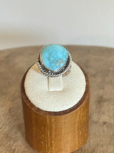 Vintage Sterling Silver Native American Jumbo Vibrant Turquoise Ring Size 7