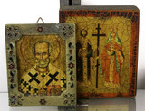 Eastern Orthodox Style Icons - Constantine & Helen, Priestly Figure - Excellent