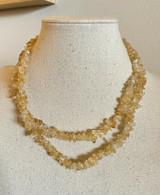 Vintage 34" Natural Stone Tumble Quartz Necklace Southwest Necklace Handmade