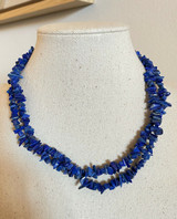 Vintage 36" Natural Stone Lapis Lazuli Necklace Southwest Long Necklace Handmade