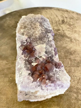 Gorgeous Vivid Amethyst Purple Druzy Geode Grape Ice & Cherry Strip Specimen