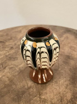 Vintage Bulgarian Pottery Drip Glaze Vase 3” Small