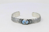 Navajo Handmade Sterling Silver Golden Hill Turquoise Bracelet By Gune Delgarito