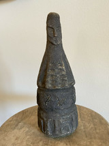Brown Handmade Cork Bottle Sculpture of Double Faced Figure Tribal Art