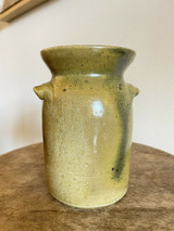 Early Jugtown Pottery - Mini Churn - Mustard / Green Amazing