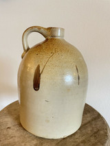 19th Century Salt Glazed Stoneware Jug with Turkey Droppings