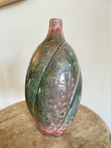 Tall Vase Sculpture Studio Art Pottery Signed Winter Multicolor North Carolina