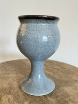 Blue Black Goblet Handmade Stoneweare Studio Art Pottery Seagrove North Carolina