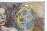 Paul Savitt Mixed Media Artwork Painting Large 1974 - Man, Woman, Mistress