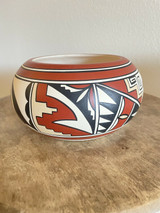Nandi Multicolored Native American Pottery Acoma Bowl Vase Urn