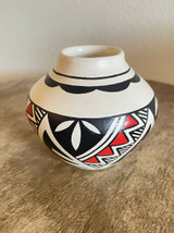 AL LVM Mini Multicolored Native American Pottery Acoma Bowl Vase Urn