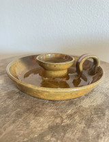 Jugtown Ware Candlestick Holder North Carolina Art Pottery Green Mint Condition