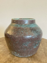 North State Pottery Chinese Blue Turquoise Red Vase Bowl - Mint Condition