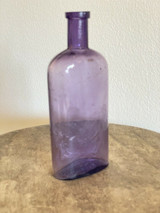 7" Amethyst Lemon Elixir Purple Glass Bottle Late 1800's-1900's