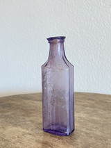 4" Amethyst Purple Glass Liquor Apothecary Bottle Late 1800's-1900's
