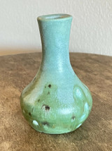 OMM Turquoise & Green Bud Vase North Carolina Art Studio Pottery 
