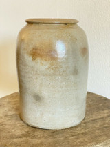 8" x 5" 19th C Salt Glazed Stoneware Storage Canning Tobacco Oyster Jar Crock