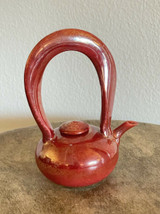 Red Mini Teapot Art Studio Pottery Artist Signed 5.5” Tall Decorative