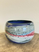  Belding XL Rainbow Trout Blue Fishing Mug North Carolina Pottery 