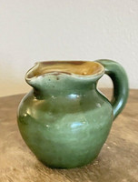 Pisgah Forest Green Mini Creamer Pitcher North Carolina Pottery 