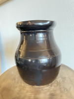 19th C Glazed Milk Batter Pitcher Brown Medium 2 Stoneware