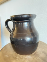 19th C Glazed Milk Batter Pitcher Brown Medium 2 Stoneware