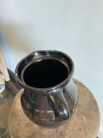 19th C Glazed Milk Batter Pitcher Brown Medium 2 Stoneware