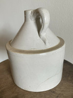 White Stoneware Vintage Jug Wine Liquor Bottle Mint Condition 8” Good condition