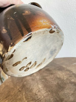 19th C Glazed Milk Batter Pitcher Brown Large 2 Stoneware