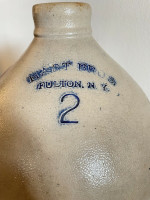 2G MINT Hart Bros Fulton, NY Salt Glazed Cobalt Jug Stoneware Great Condition