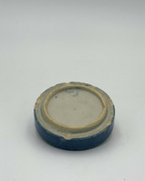 Rare Antique Cobalt Blue Stoneware Lion Head Soap Dish Vintage 19th Century