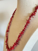 Vintage 26" Red Coral Tumbled Stone Necklace