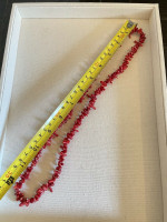 Vintage 26" Red Coral Tumbled Stone Necklace
