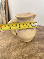 P.R. Smith Mint Cond White Mini Creamer Alabama Norman Smith Family Stoneware