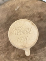 P.R. Smith Mint Cond White Mini Creamer Alabama Norman Smith Family Stoneware