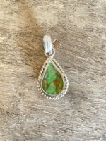 Vintage Silver Teardrop Mojave Turquoise Pendant