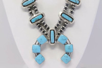 Vintage Contemporary Style Native American Navajo Squash Blossom Sterling Silver