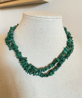 Vintage 34" Natural Tumble Malachite Necklace Southwest Long Necklace Handmade