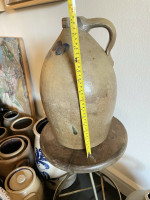 3G Large Decorated Cobalt Stoneware Crock Jug Early 19th Century