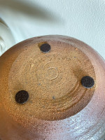 Nell Staub Pottery Missoula Montana Signed Mountain Southwest Cabin Large Plate