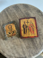 Eastern Orthodox Style Icons - Constantine & Helen, Priestly Figure - Excellent