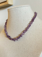 Vintage 16" Amethyst Tumbled Necklace Southwest Handmade Choker