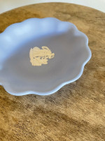 Vintage Blue Wedgwood Jasperware Scalloped Small Bowl