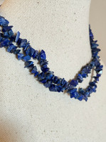 Vintage 34" Natural Stone Lapis Lazuli Necklace Southwest Long Necklace Handmade