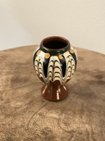 Vintage Bulgarian Pottery Drip Glaze Vase 3” Small