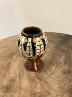 Vintage Bulgarian Pottery Drip Glaze Vase 3” Small
